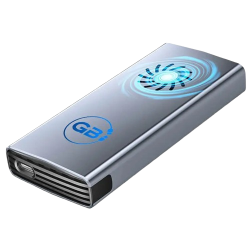 silver solid state hard drive enclosure